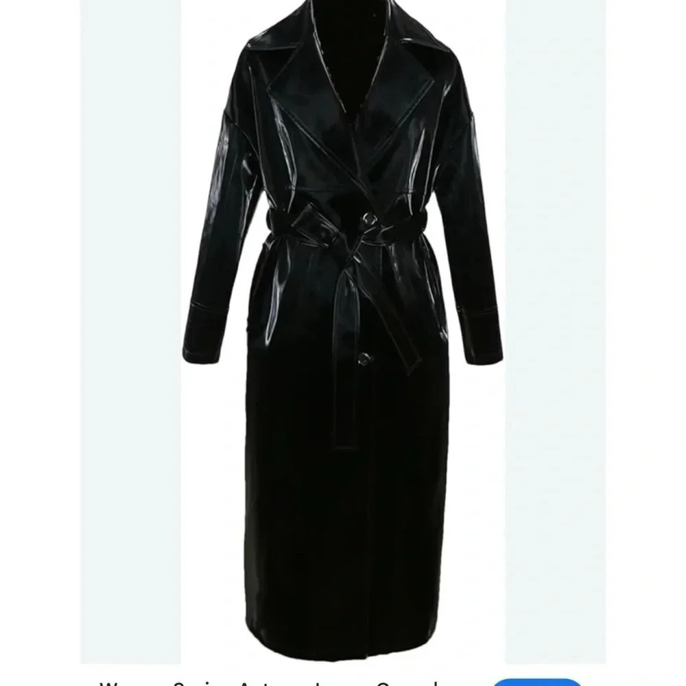 EXPRESS Faux leather trench coat with belt